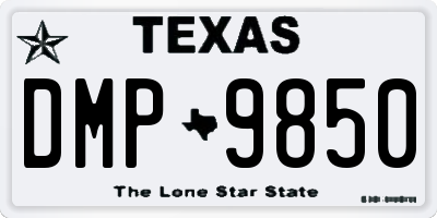 TX license plate DMP9850