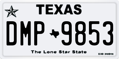 TX license plate DMP9853