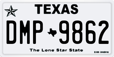 TX license plate DMP9862
