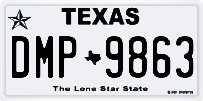 TX license plate DMP9863