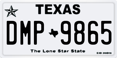 TX license plate DMP9865
