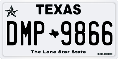 TX license plate DMP9866