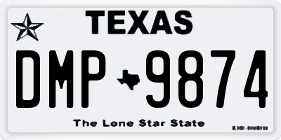 TX license plate DMP9874