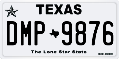 TX license plate DMP9876