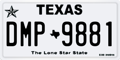 TX license plate DMP9881