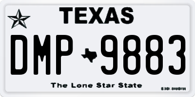 TX license plate DMP9883