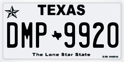 TX license plate DMP9920