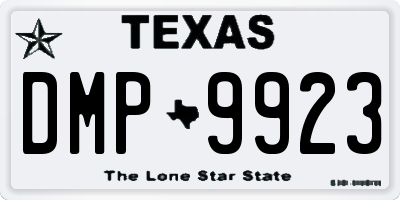 TX license plate DMP9923