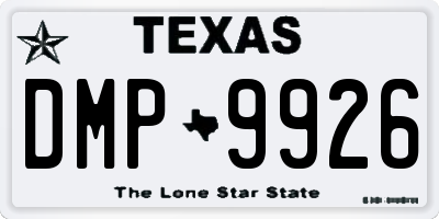TX license plate DMP9926