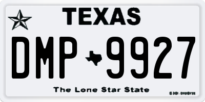 TX license plate DMP9927