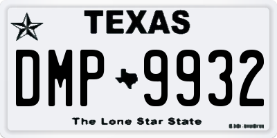 TX license plate DMP9932