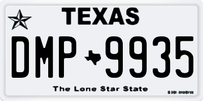 TX license plate DMP9935