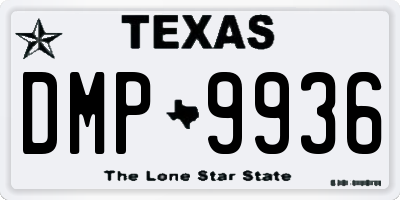 TX license plate DMP9936