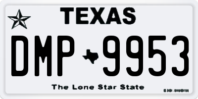 TX license plate DMP9953