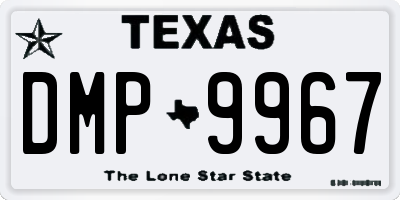 TX license plate DMP9967
