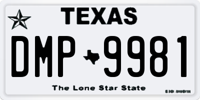 TX license plate DMP9981