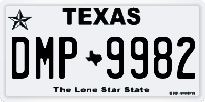 TX license plate DMP9982