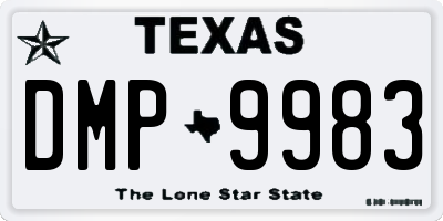TX license plate DMP9983