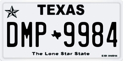 TX license plate DMP9984