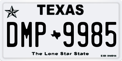 TX license plate DMP9985