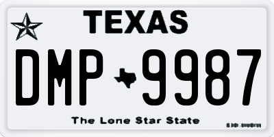 TX license plate DMP9987