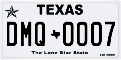 TX license plate DMQ0007