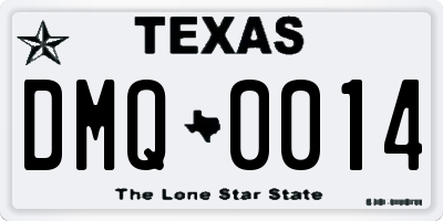 TX license plate DMQ0014