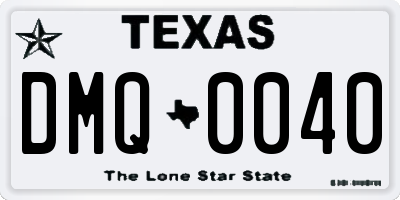 TX license plate DMQ0040