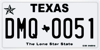 TX license plate DMQ0051