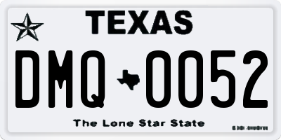 TX license plate DMQ0052