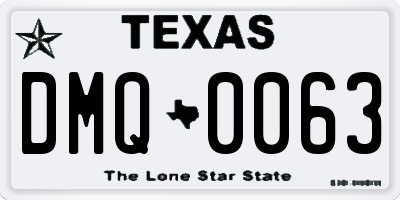 TX license plate DMQ0063