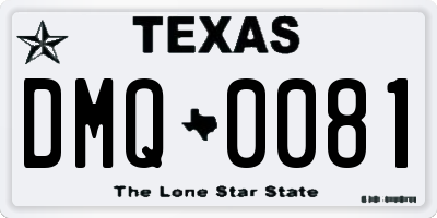TX license plate DMQ0081