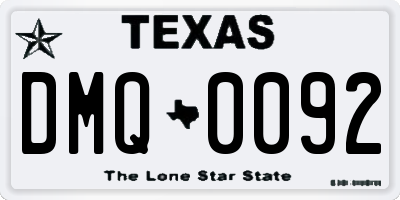 TX license plate DMQ0092