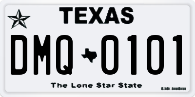 TX license plate DMQ0101