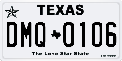 TX license plate DMQ0106