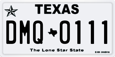 TX license plate DMQ0111