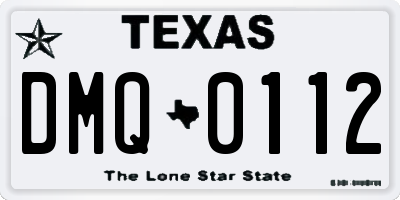 TX license plate DMQ0112