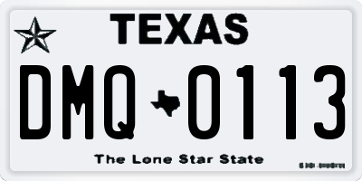 TX license plate DMQ0113