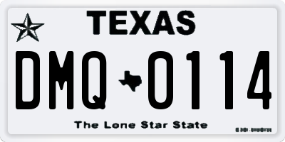 TX license plate DMQ0114
