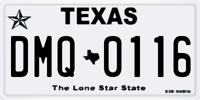 TX license plate DMQ0116