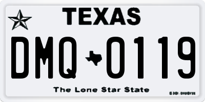 TX license plate DMQ0119