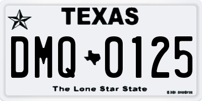 TX license plate DMQ0125