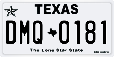 TX license plate DMQ0181