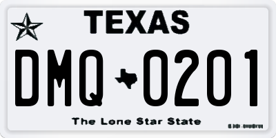 TX license plate DMQ0201