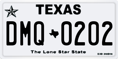 TX license plate DMQ0202