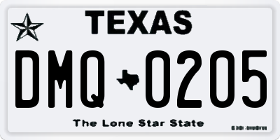 TX license plate DMQ0205