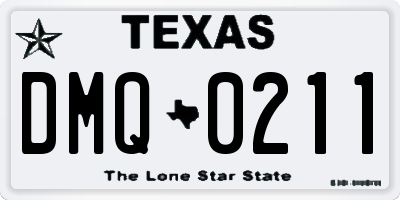 TX license plate DMQ0211