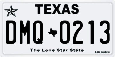 TX license plate DMQ0213