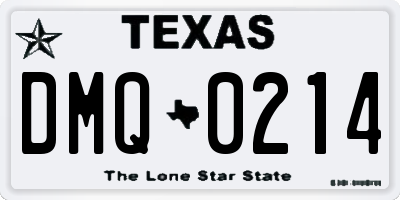 TX license plate DMQ0214