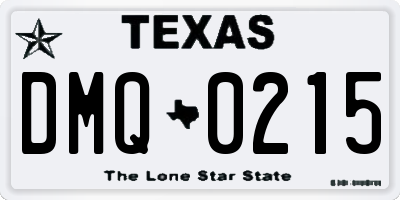 TX license plate DMQ0215